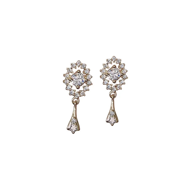 Sense Tassel Zircon Earrings