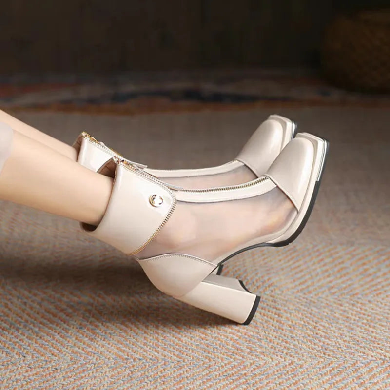 Sexy Black Mesh High Heels