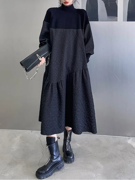 Long Sleeved Solid Long Dress