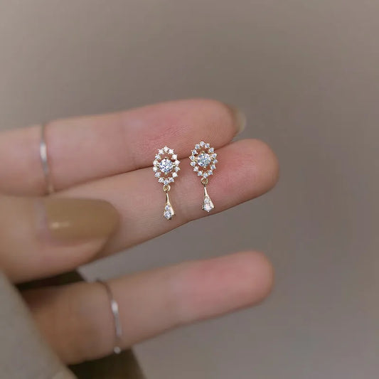 Sense Tassel Zircon Earrings